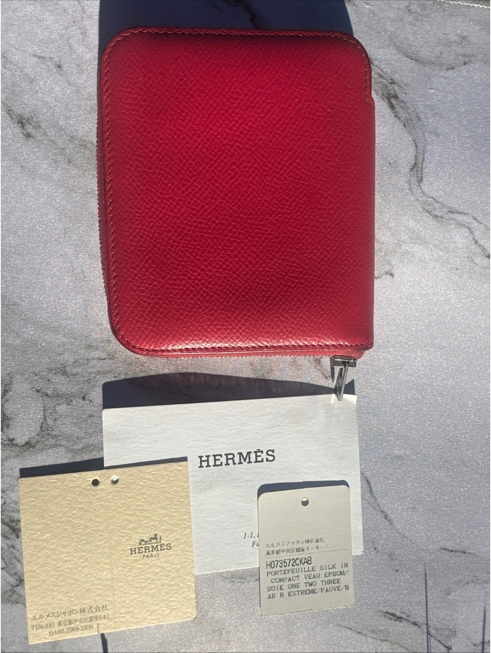 Hermes Silk'in Wallet Extreme Pink Epsom Silk Lined 2017 - Picture 2 of 9